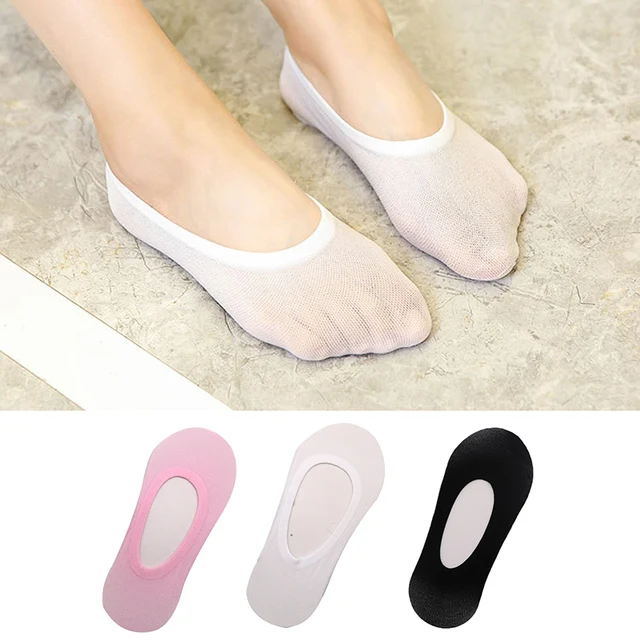 6pcs/3pair Boat Socks for Summer Anti Slip Silicone No Show Socks for Women High Heel Shoe Liner Socks Chausette Femme Invisible 3colors