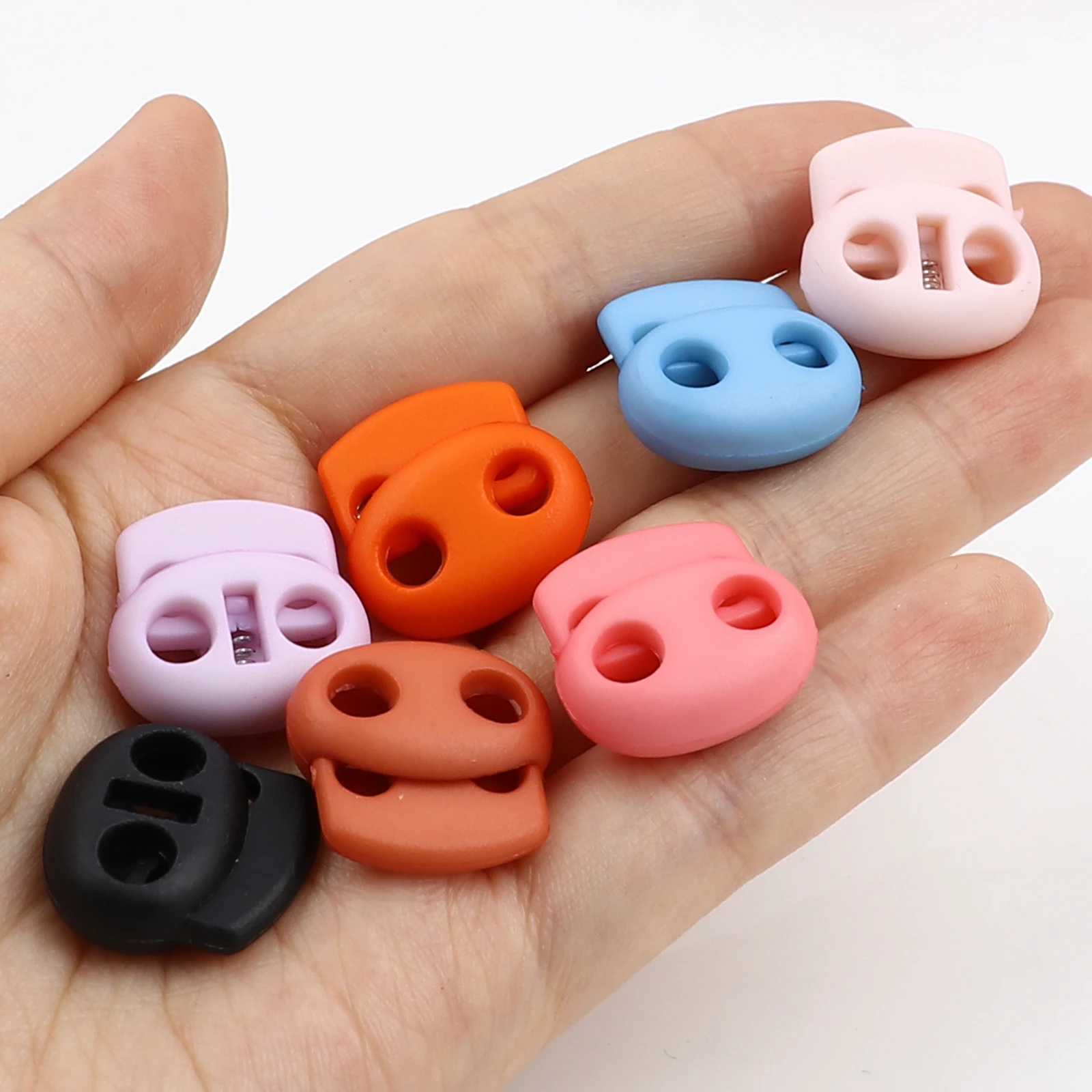 10PC 2cm Colorful Bean Toggle Clip Stopper Plastic Paracord Cord Lock Clamp Shoelace Cord Buckles Cords Lanyard Part Sportswear,detachable stopper,cord lock stopper,cord stopper,cord lock,cord end lock,shoe lace buckles,paracord accessories,cable rope clamps