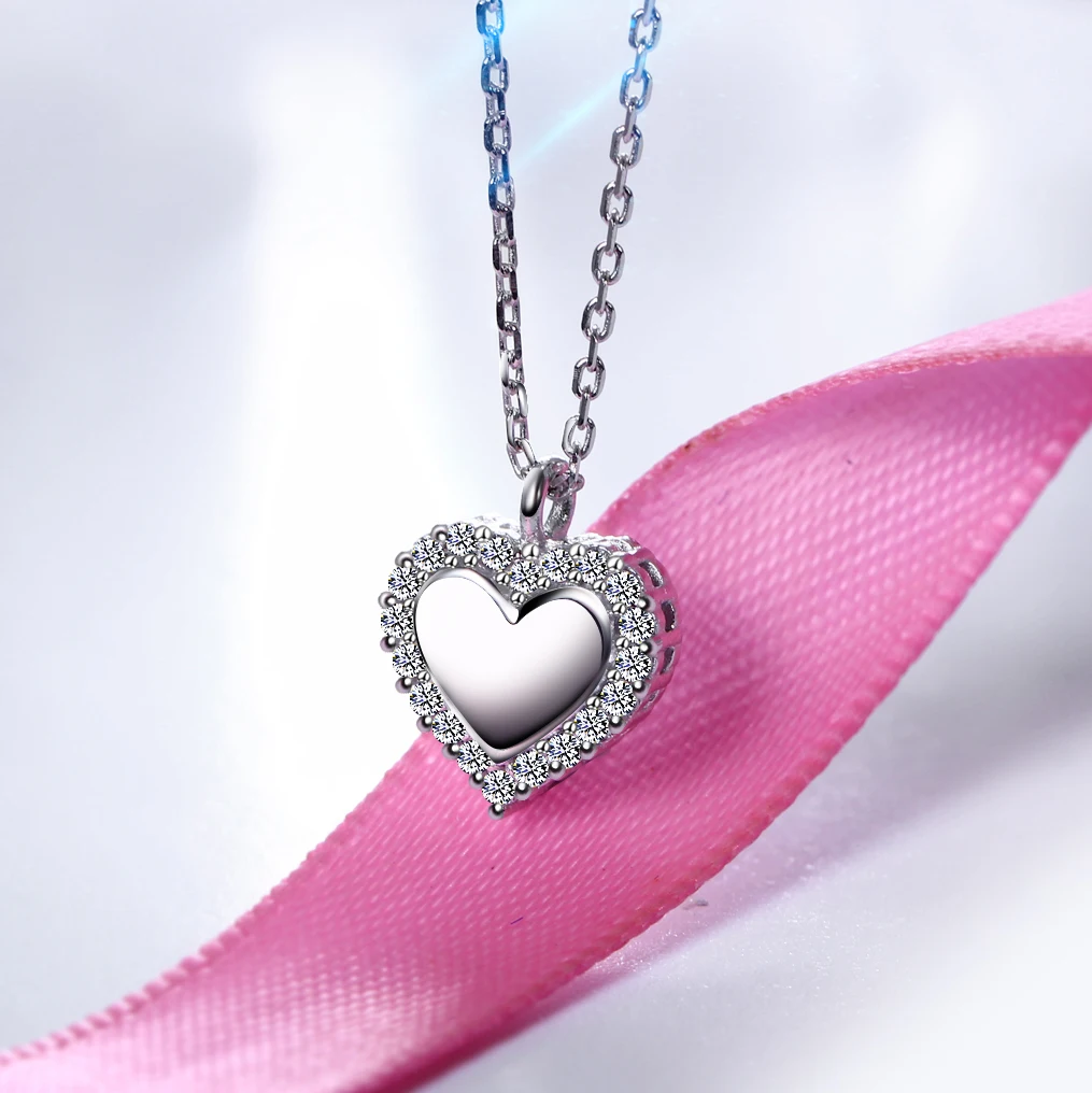Настоящее серебро 925 проба ожерелье сердце дизайнерская бижутерия ювелирные изделия прекрасный подарок серебряное ожерелье для девочки