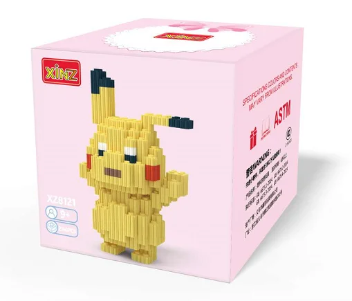 Pikachu Мини мультфильм строительные блоки игра Мини DIY пластиковые строительные блоки для детей Подарки - Цвет: Pikachu