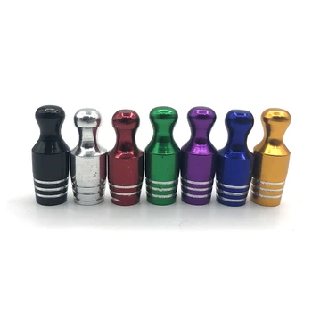 

10pcs bowling shaped valve caps covers anti-dust auto accessories aluminum alloy steel for tyre repair decoration multicolors