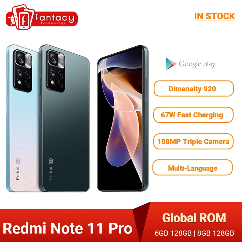 Смартфон Xiaomi Redmi Note 11 Pro 128 дюйма 256 ГБ 920 мАч 5160 МП | Мобильные телефоны и аксессуары
