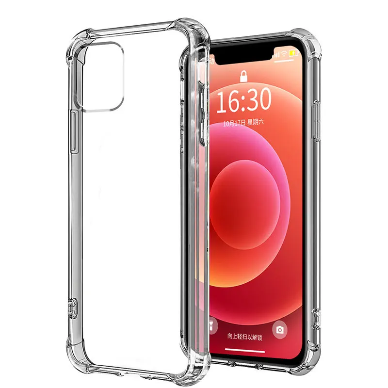 Phone-Case Back-Cover Shockproof Transparent for 12 Silicone XR 8-Plus 11-Pro Xs Max