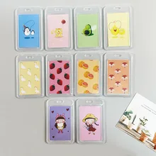 

Creative Credit Id Bank Card Protective Case Cartoon Transparent Keychain Card Holder Student Bus Card Cover School Stationery