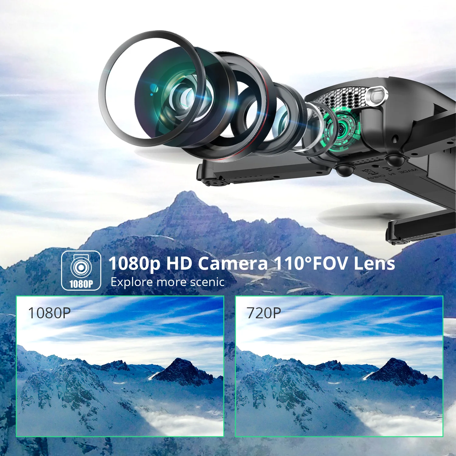 Квадрокоптер Holy Stone HS160 Pro складной Wi Fi FPV 1080P HD|Радиоуправляемые вертолеты| |