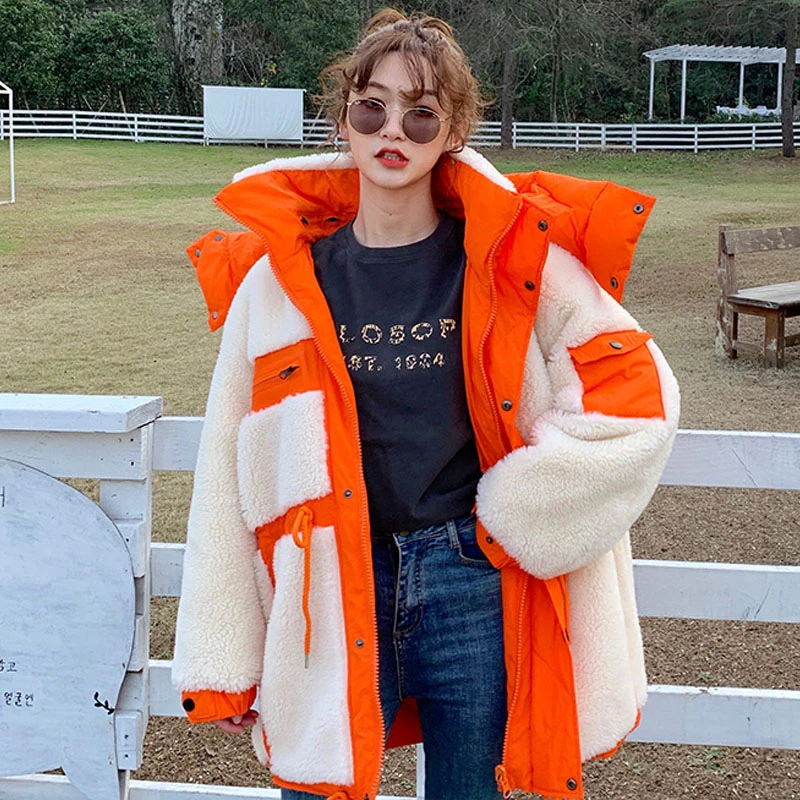 Женское зимнее пальто из 100% натуральной шерсти однотонная куртка на 90% белом