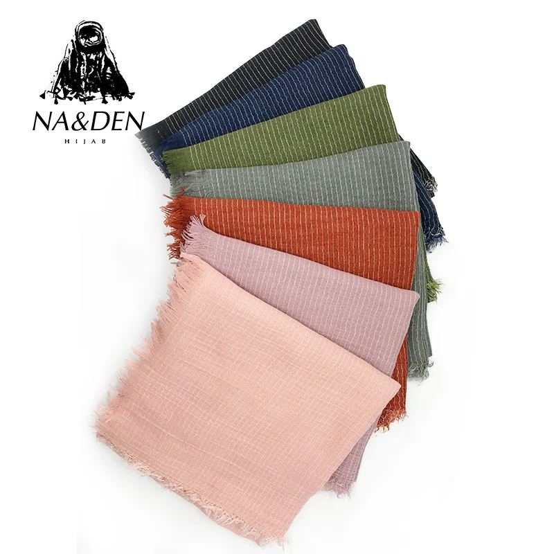 

NEW Hot sale women fashion scarves samll stripe tassels shalw solid plain wraps Cotton ladies muslim hijab10pcs/lot