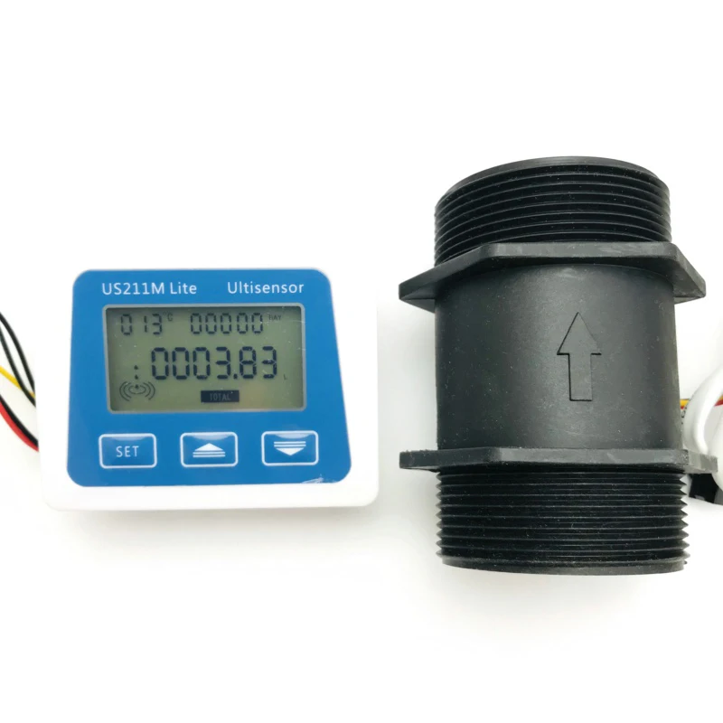 

US211M Lite USN-HS20TA 10-300L/Min 2 Inch Digital Flow Meter Flow Reader Compatible with All Our Hall Effect Water Flow Sensor