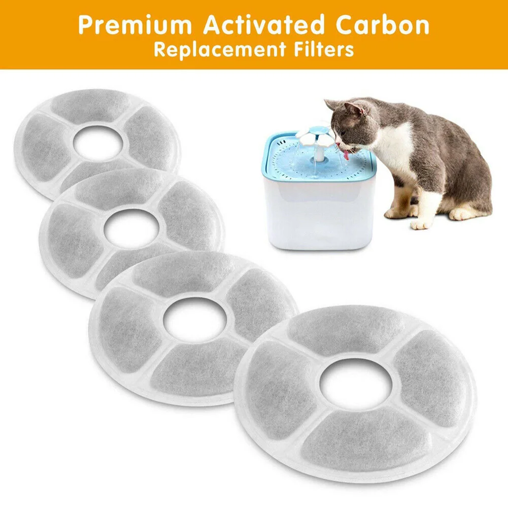 

4Pcs Home Activated Carbon Lightweight Drinking Charcoal Replacement Accessories Dog Fountain Filter Cat Water Pet Non Toxic