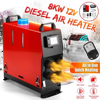 

All In One Air Diesel Heater 8KW Car Heater 12V Four Hole Parking Heater For Trucks Motorhomes Boats + LCD Monitor + Key Remote