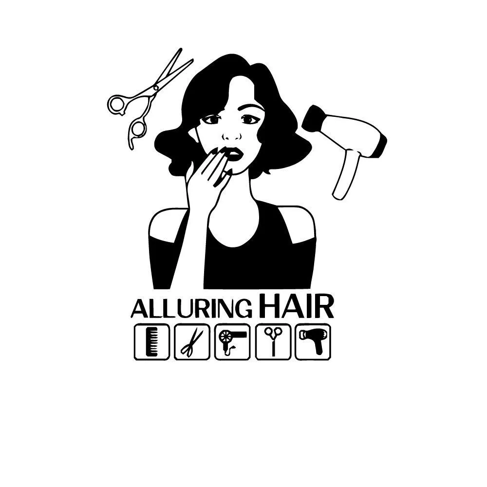 Lovely Hair Cut Wall Stickers Beauty Hairstyle Design Salon Decor Fashion  Vinyl Wall Sticker Nursery Kids Room Decorative Z408|Wall Stickers| -  AliExpress
