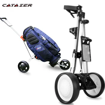 

Professional Folding Golf Bag Trolley Outdoor Sports Travel Airport Baggage Check Carrier Cart Stroller Golf Pitch Tool Supplies
