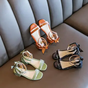 

Spring Summer New Girls Sandals Breathable Color Princess Shoes Fashion Children's Shoes New Fashion Party Shoes With Bow