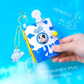 

Transparent Pvc Cover Mini Binder Notebook 3 Holes Loose-leaf Cute Diary Notebook Kawaii Pocket Journal Notebook Agenda Notepad