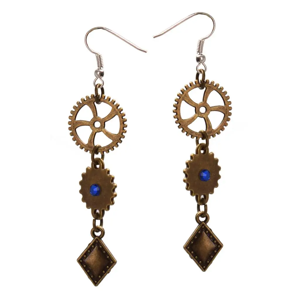 Vintage Steampunk Earrings Antique Bronze Gears Earrings Retro Jewelry Gift Top