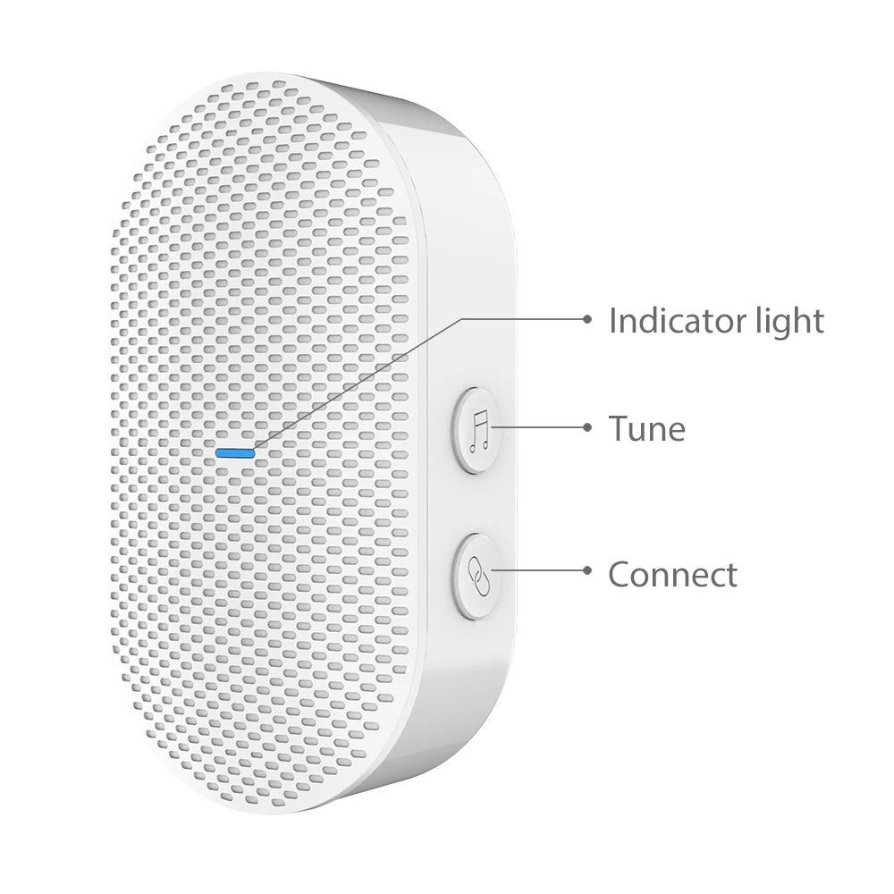 EKEN 무선 초인종 차임 AC90-250V 52 차임 110dB 수신기, 저전력 소비, 와이파이 비디오 초인종 EKEN V5 V7 T8