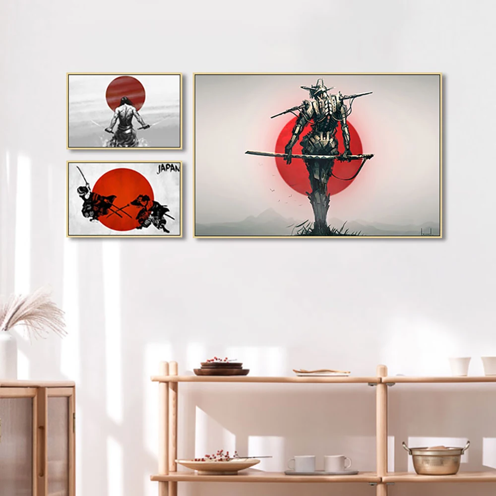 

Japanese Samurai Picture Decoration Mural Color Poster Canvas Painting and Living Room Wall Art Prints for Modern Home Decor