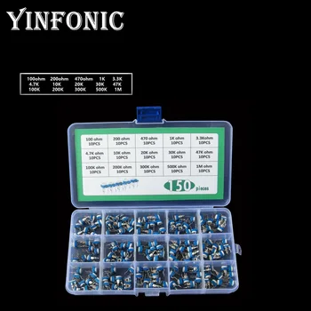 

15values x10pcs RM065 Horizontal Blue and white adjustable resistor set kit box 100 ohm ~ 1M ohm
