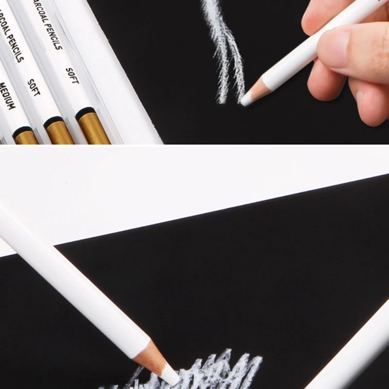 White Paper Pencil Sketch Drawing  White Charcoal Pencils Drawing -  3/6pcs/set Stick - Aliexpress