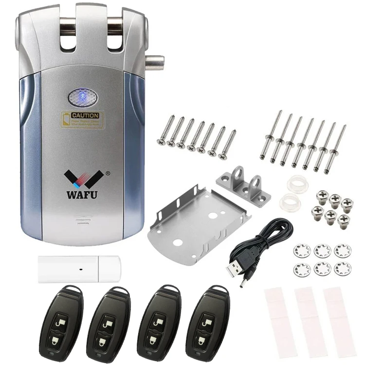 Silver Blue WAFU 018W Pro wifi умный дверной замок с дистанционным управлением замок безопасности Невидимый БЕСКЛЮЧЕВОЙ интеллектуальный замок iOS Android приложение разблокировка - Цвет: Silver Blue