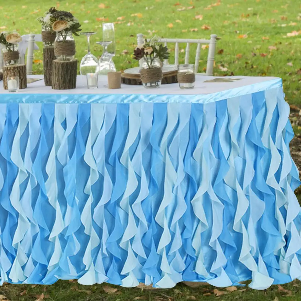 6 Ft Wedding Party Tutu Tulle Table Skirt Cover Tableware Cloth Curly Willow Table Skirting Birthday Party Home Decoration