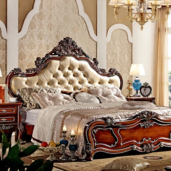 

Loyal Classic King Size Bed and Sofa Wardrobe Set King Size Bed Modern Classic Luxury Antique Furniture Crystal Bed