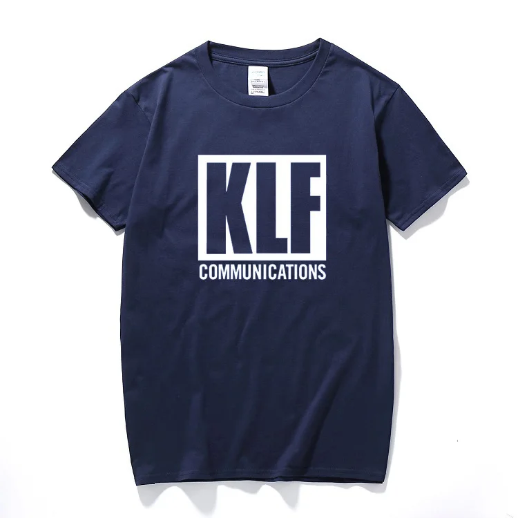 Футболка one yona The KLF с буквенным принтом, Мужская футболка, новинка, хлопковая футболка с коротким рукавом и круглым вырезом, Camisetas Hombre - Цвет: Navy