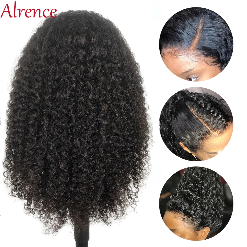 Jerry Curly кружевные передние человеческие волосы парики с детскими волосами Remy перуанские кудрявые парики для женщин предварительно сорванный парик для черных женщин
