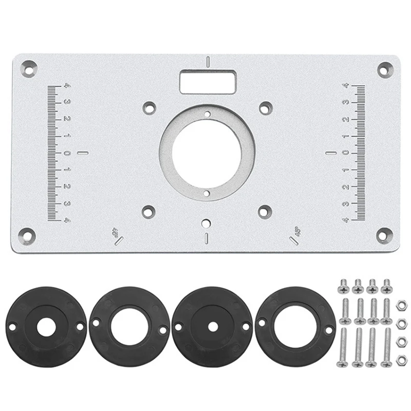 

Multifunctional Aluminium Router Table Insert Plate Electric Wood Milling Trimming Machine Flip Plate For Woodworking Work Bench