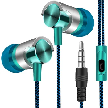 

Creative Braided rope 3.5mm Headset With Mic Wired Sports Bass Stereo Earphone In-ear Volume Control Hands Free For Smart Phone
