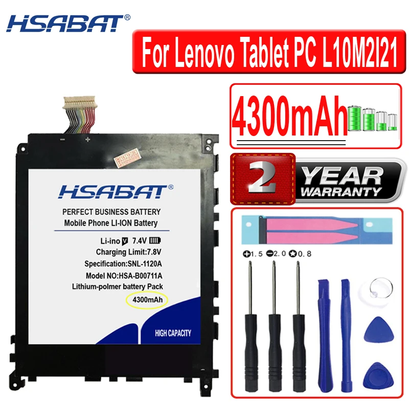 HSABAT 4300mAh L10M2I21 Battery for Lenovo Tablet PC Y1011 21CP5/57/128 Batteries | Компьютеры и офис