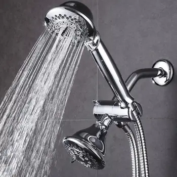 

4Pcs Bathroom Water Saving High Pressure 5 Modes Shower Head smoothing and massaging spray Holder Hose Set faucet tap bath mixer