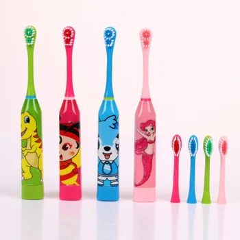 

Children Electric Toothbrush Cartoon Pattern Double-sided Tooth Brush Heads Electric Teeth Brush For Kids with 2 pcs Head