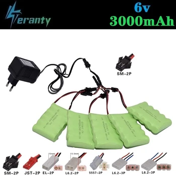 

( SM PLUG ) 6v 3000mah NiMH Battery + charger For Rc toys Cars Tanks Robots Boats Guns Ni-MH AA 2400MAH 6v Rechargeable Battery