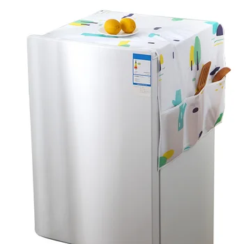 

1/2pcs Dustproof Mat for Home Appliances Fridge Washing Machine Dust Cover with Storage Pockets HKS99