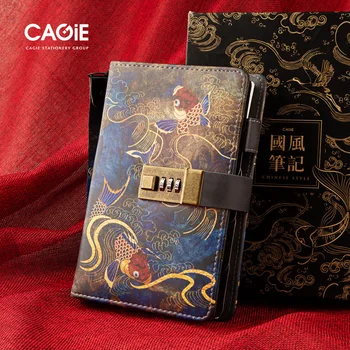 

A6 Notepad Sub-Notebook Diary with Lock Hand Book Password Lock Notebook Travel Planner Journal Student Code Lock Note Books Off