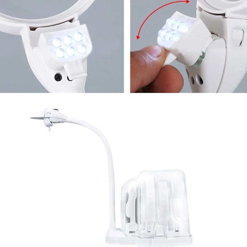 GTBL 3 объектива Настольный Многофункциональный 2.5X 5X 16X Сварка Led настольная лупа с лампой Лупа пайки ремонт увеличительное устройство 6 Led