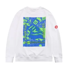 Oversized Cavempt C.E Sweatshirt Trendy Brand Printed Mobile Phone Pattern Cotton Men Women Round Neck White Pullover