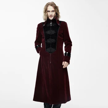 

Devil Fashion Men's Gothic Palace Party Noble Gentleman Long Jackets Steampunk Winter High Collar Men Thick Overcoats