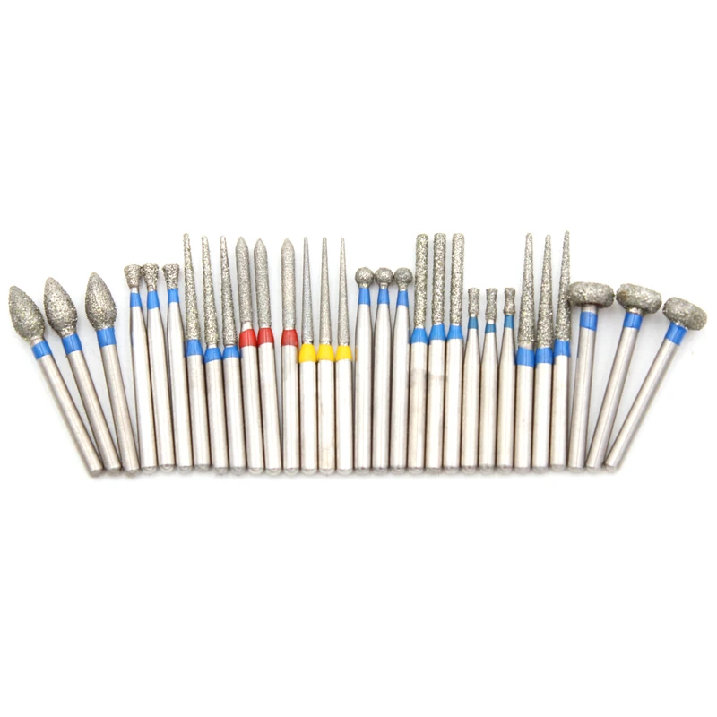 Each Type 3 pcs 30Pcs/pack Dental Diamond Burs Medium FG 1.6mm for High Speed Handpiece Turbine Dentist Tool Dental Lab Instrument - Цвет: Each Type 3 pcs