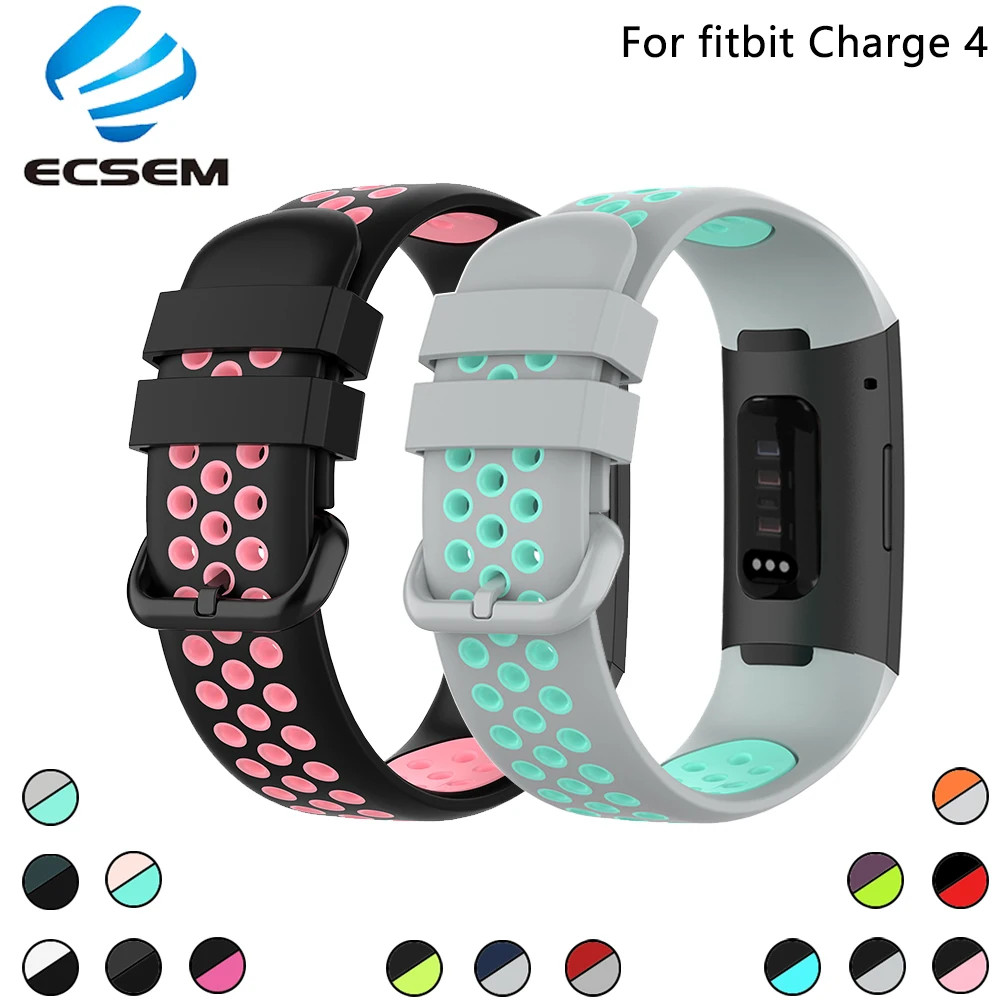 Silicone band for Fitbit charge 4 watch accessories wrist strap 3 se wristband replacement adjustable loop bracelet | Электроника
