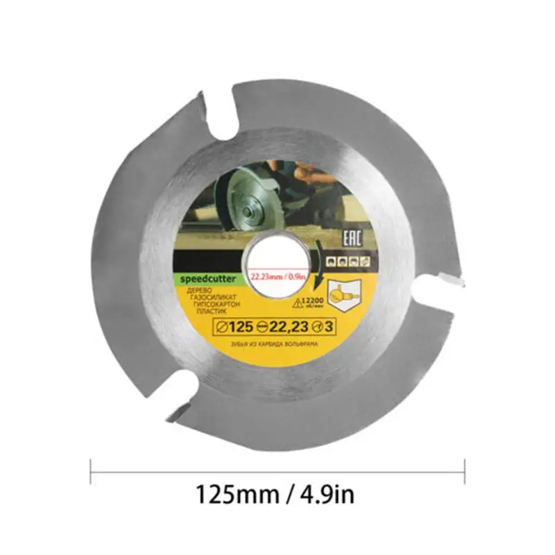 WINOMO 125mm 3 Tooth Circular Saw Blade Disc Carbide Tipped Wood Cutting Disc Carving Disc Blades For Angle Grinders