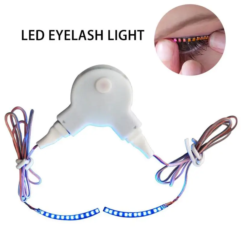 

Fashion Unisex Led Light Fake False Eyelash Luminous Shining Eye Lashes For Nightclub Party Cool Creative Glowing Eyelashes Set