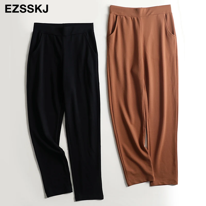 Женские брюки карандаш с высокой талией черные облегающие в полоску хорошее