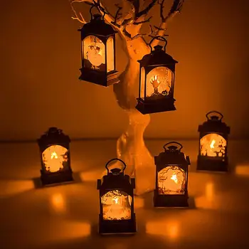 

Halloween Witch Skull Hanging Lantern LED Lantern Vintage Creative Pumpkin Castle Light Party