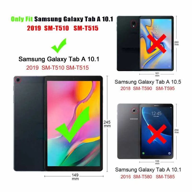 Подходит для samsung Galaxy Tab A 10,1 чехол SM-T510 T515 10,1 ''защитная рамка смарт-оболочка высокого качества