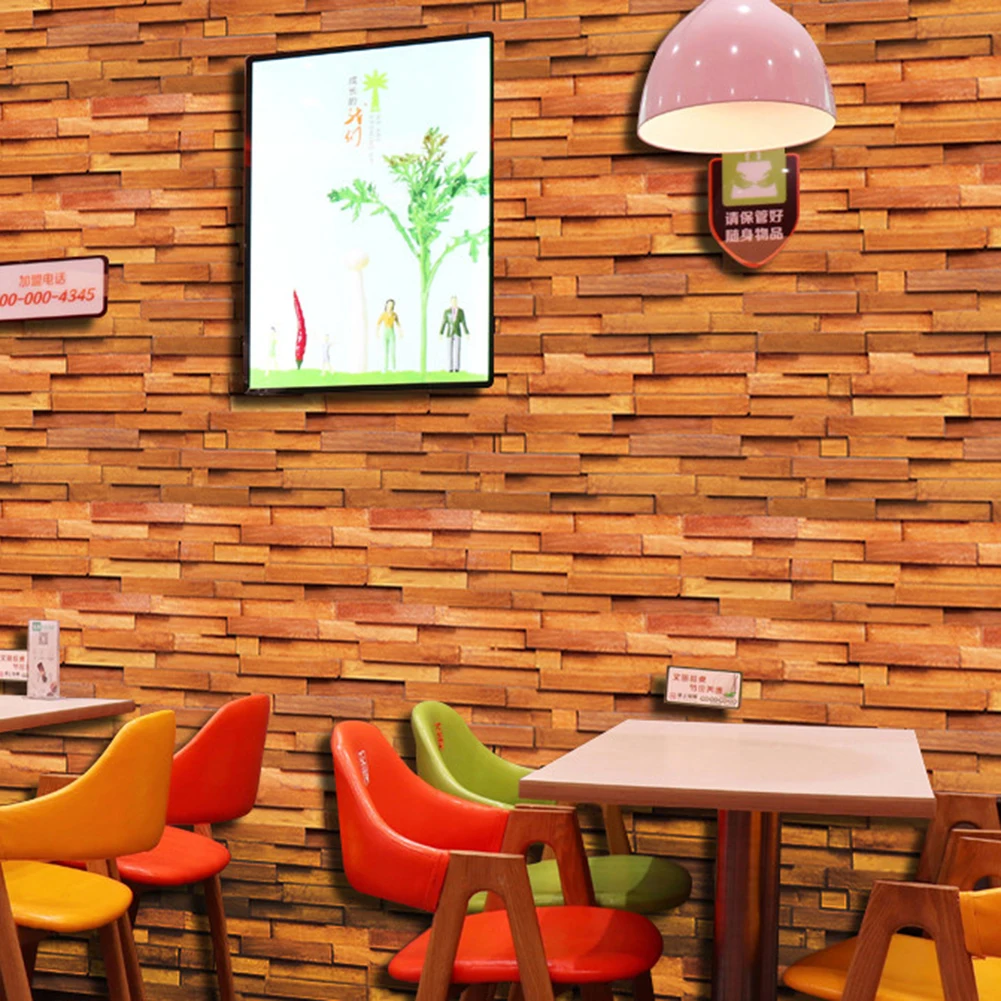 Водонепроницаемый маслостойкий кирпич из древесины самоклеющиеся обои ПВХ