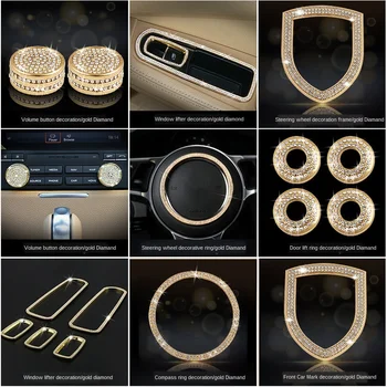 

For Porsche Interior Modification Macan Cayenne Panamera Diamond-studded Interior Modification Rising Window Diamond Decoration