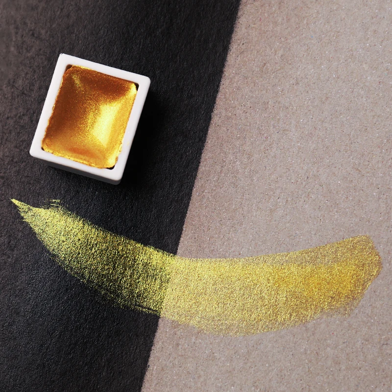 Kaufen Überlegene 12 24 48 Farben Solide Metallic Aquarell Farben Set Tragbare Perlglanz Wasser Farbe Pigment Metall Palette Kunst liefert