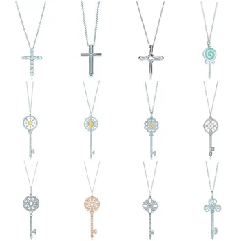 

15 XL TFB TTFF Original 925 Sterling Silver Lollipop Cross Personality Key Shaped DIY Necklace Pendant Gift for Woman Wholesale